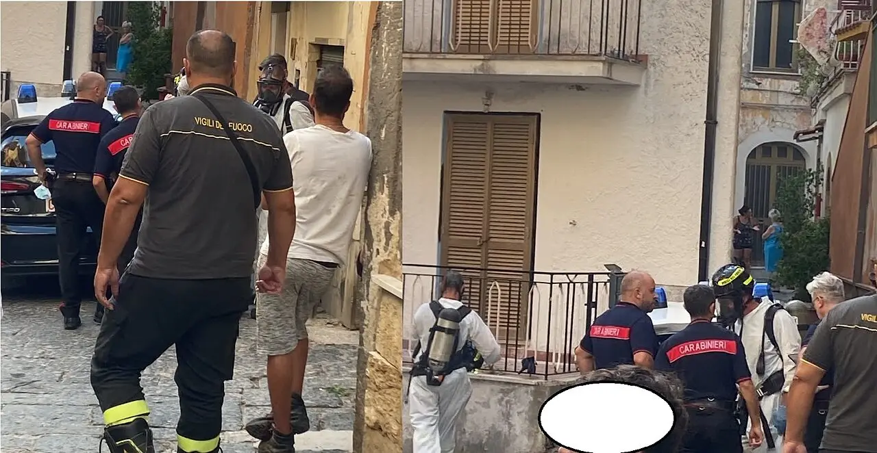 Carabinieri e vigili del fuoco nella frazione Cupa