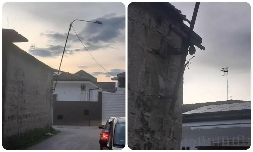 Lampione pericolante