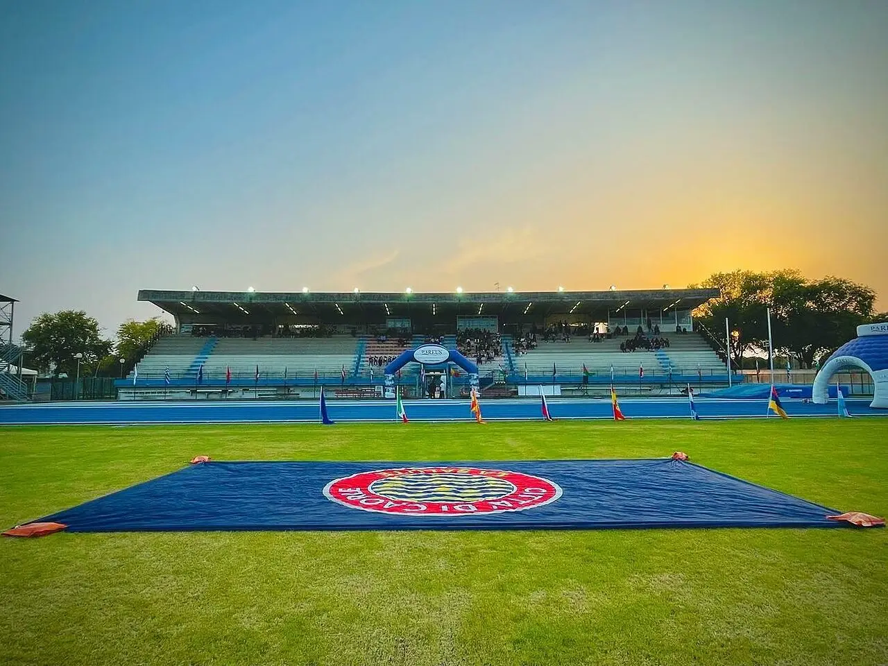 Lo stadio Chiggiato di Caorle dove si giocherà domani (immagine dai canali social del CLS)