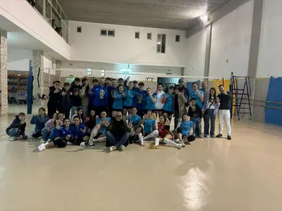 le ragazze della Frimarc Surbo che festeggiano la vittoria contro l'Ugento