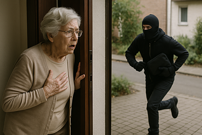 Un'anziana vede un ladro