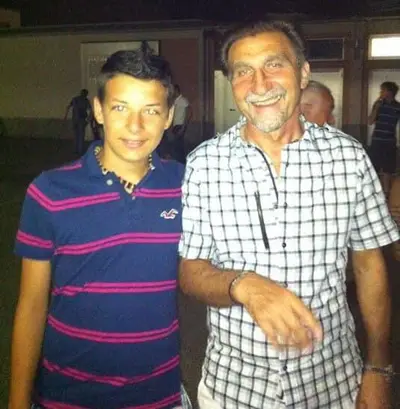 Jordan Tinti con mister Motta