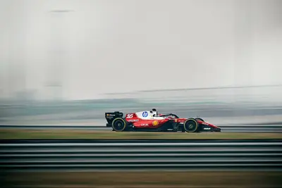 La Ferrari durante il primo test a Gennaio