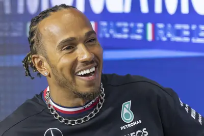 Lewis Hamilton durante la conferenza stampa all'ultimo GP Italia