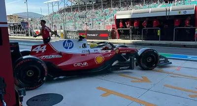 Lewis Hamilton, Ferrari SF-26 box Miami