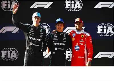 Russell, Antonelli e Hamilton
