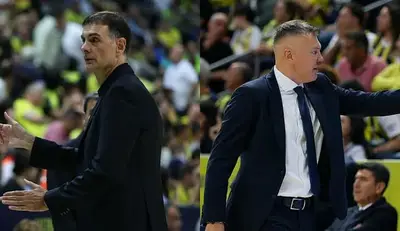Bartzokas e Jasikevicius dopo la gara di Atene valida per il Round 7 di Eurolega