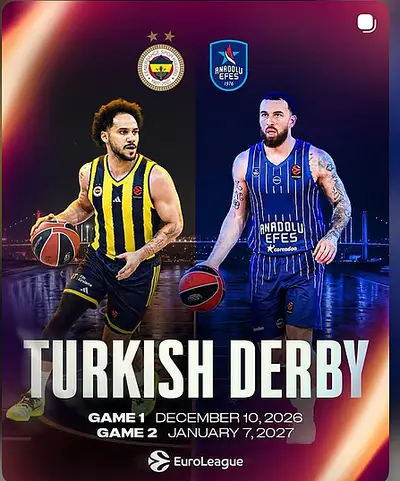 Larkin con la maglia del Fener, Mike James con quella dell'Efes: Immagine che non puo' lasciare indifferente, per gli ultimi 6/7 anni di Eurolega