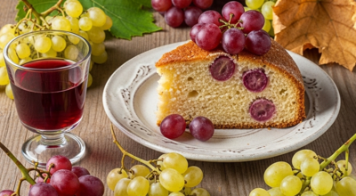 fetta di torta all'uva rossa