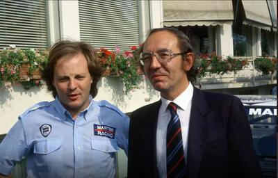L'ing. Lombardi insieme a Biasion a metà anni '80