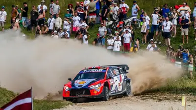 Auto Rally in azione Rally Polonia
