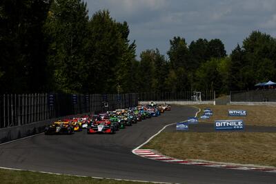 Il gruppo delle Dallara al via dell'ultimo Portland Grand Prix