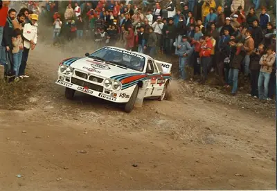 Attilio Bettega in controsterzo sulla "Zero"