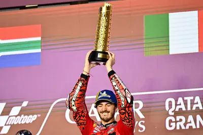Bagnaia sul gradino più alto del podio in Qatar | Credits: MotoGP