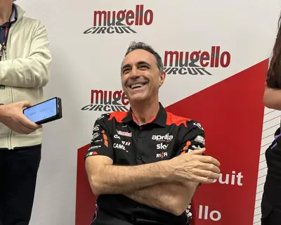 Romano Albesiano, Direttore Tecnico di Aprilia, nel suo debrief con i giornalisti