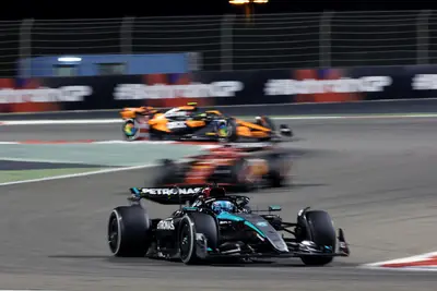 Russell in azione in Bahrain: a fine gara si è classificato quinto per problemi di raffreddamento. Credits: Mercedes-AMG F1