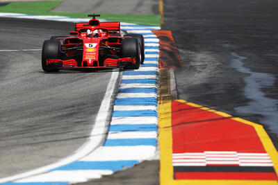 Sebastian Vettel in azione quel weekend di luglio 2018 a Hockenheim