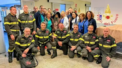 I vigili del fuoco in ospedale