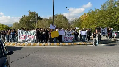 Gli studenti in protesta