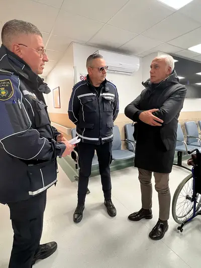 Caruso in ospedale dal vigile