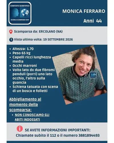 Scheda di riconoscimento di Monica Ferraro