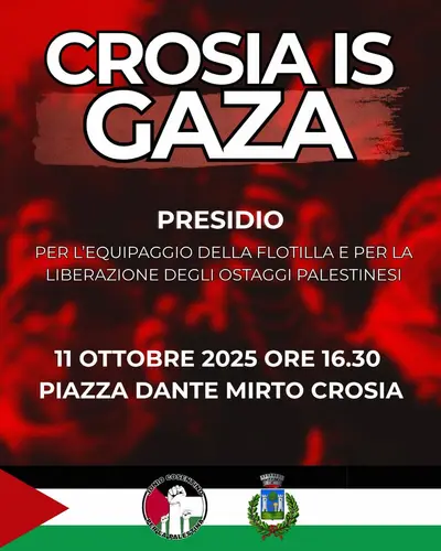 La locandina per il presidio