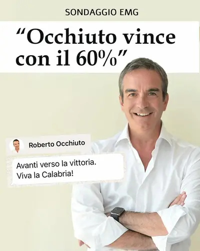 La grafica realizzata da Occhiuto per celebrare la vittoria nel sondaggio
