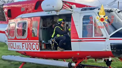 L'elicottero dei vigili del fuoco