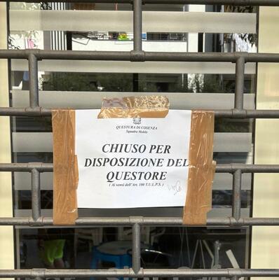 Il locale chiuso dalla Questura