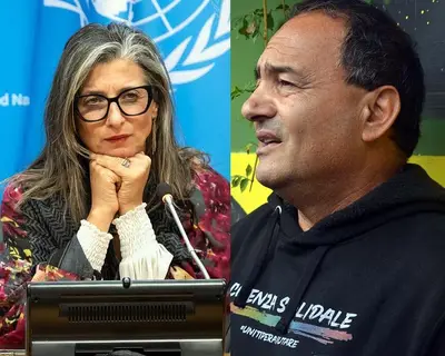 Francesca Albanese e Mimmo Lucano