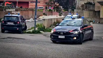 Macchine dei carabinieri di Reggio Calabria durante l’operazione