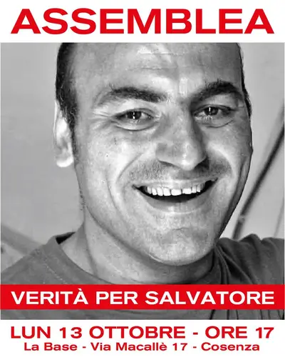 La locandina dell'assemblea per Salvatore Iaccino
