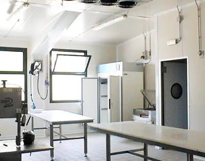 Una sala per la lavorazione del pesce