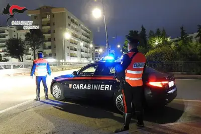 Posto di blocco dei carabinieri a Rende