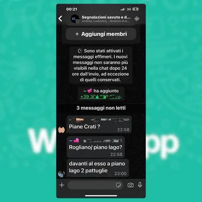 Il gruppo whatsapp del Savuto