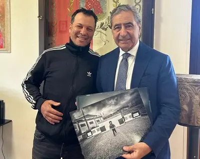 Umberto Calipari e il Sindaco, Dott. Cosimo De Tommaso