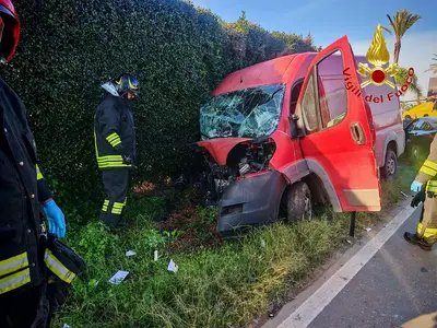 Il furgone coinvolto nell'incidente