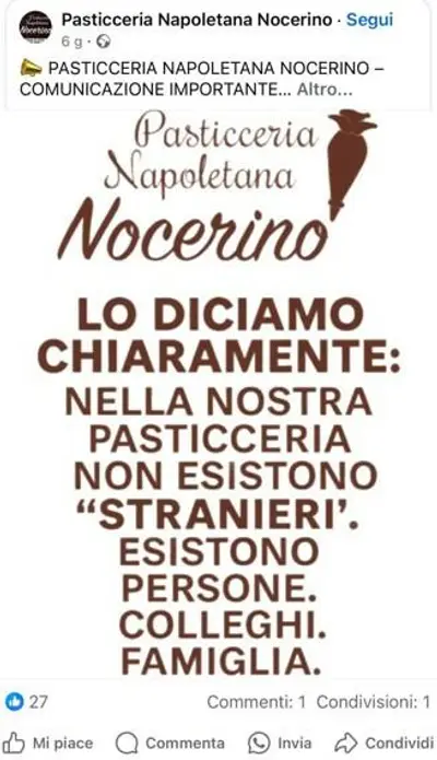 Il post della pasticceria Nocerino
