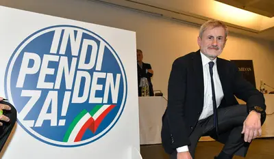 Alemanno vino al logo del suo Movimento "Indipendenza"