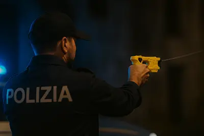 Poliziotto con taser