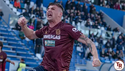 Tutta la grinta di Kabashi nell'esultanza dopo il gol - foto Silvia Casali
