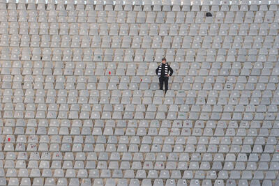 FLORENCE, ITALY - MARCH 16: Fan of Juventus during the Serie A match between Fiorentina and Juventus at Stadio Artemio Franchi on March 16, 2025