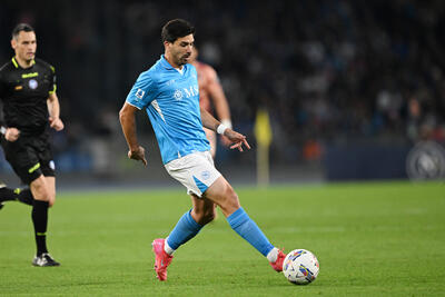 Giovanni Simeone of Napoli during the Serie A match between Napoli and Torino at Stadio Diego Armando Maradona on April 27, 2025 in Naples, Italy.