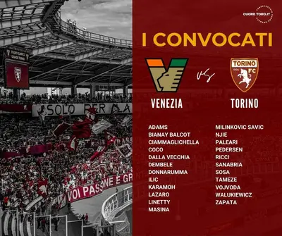 Convocati Venezia Torino