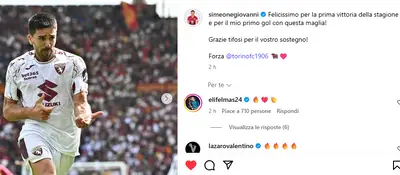 Simeone, esultanza in Roma Torino