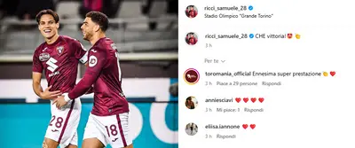 Ricci sui social