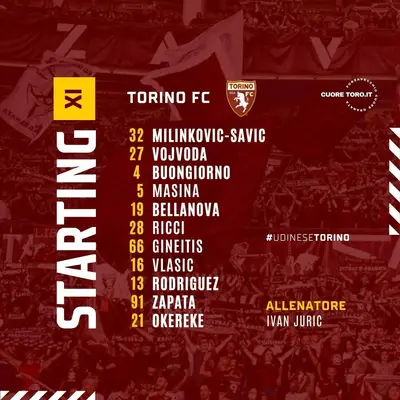 Formazione Udinese-Torino