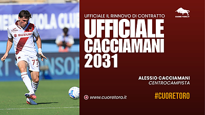 Ufficiale: Alessio Cacciamani rinnova il contratto con il Torino fino al 2031