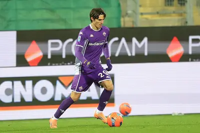 Niccolò Fortini in azione con la maglia della Fiorentina