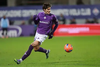 Niccolò Fortini in azione con la maglia della Fiorentina